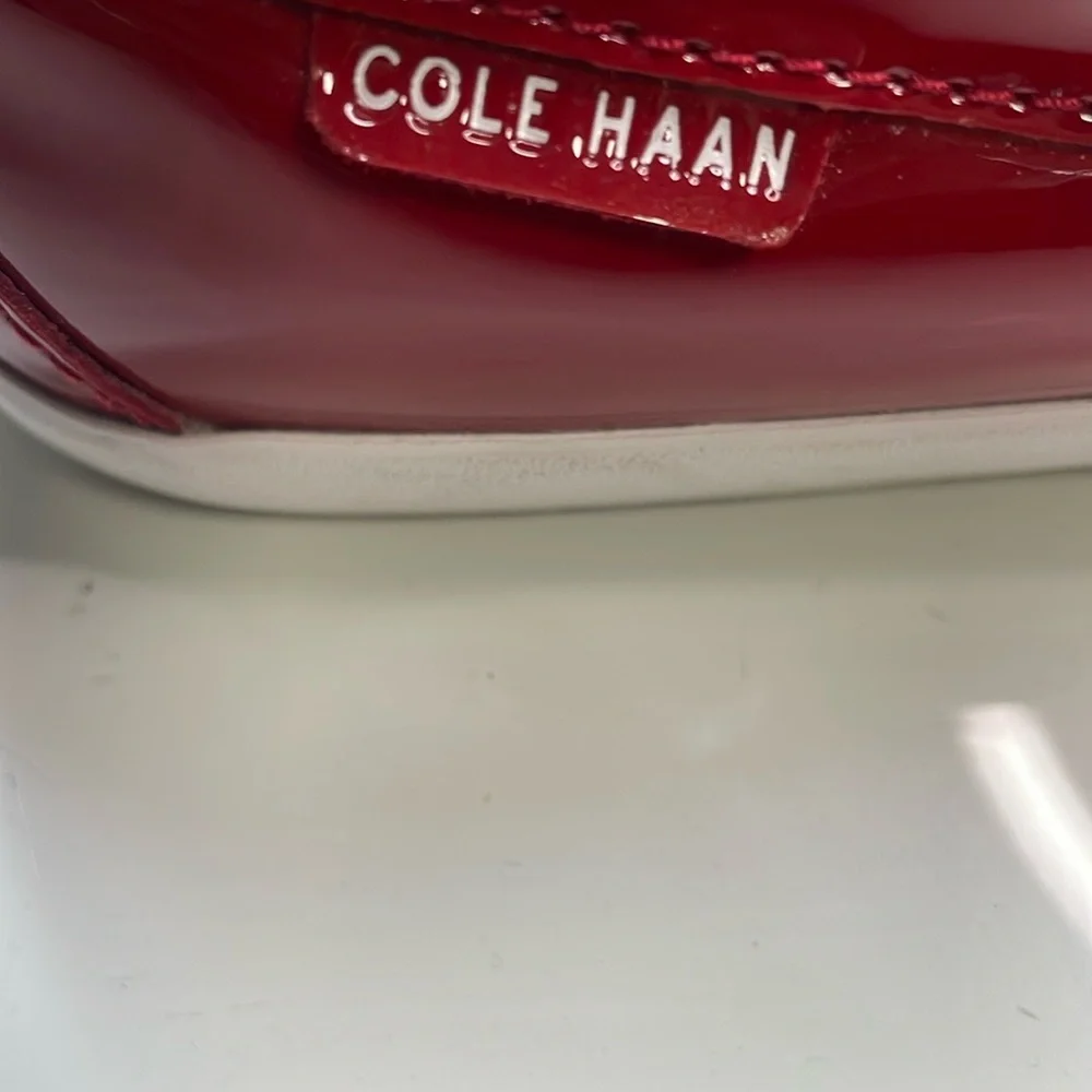 Cole Haan Red and White Moccasins with‎ Classic Stitching
